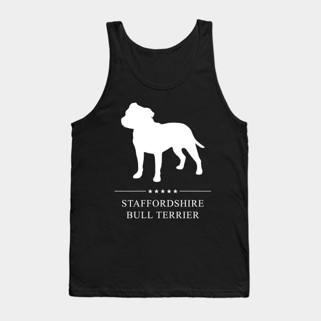 Staffordshire Bull Terrier Dog White Silhouette Tank Top by millersye